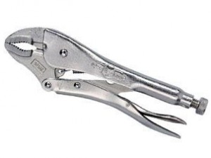 Vice grip pliers in a 4” or 5” size (with the normal curved jaw)